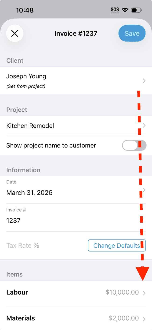 Screenshot showing the action involved in completing this step