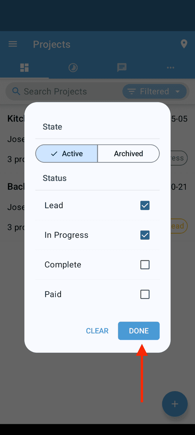 Screenshot showing the action involved in completing this step