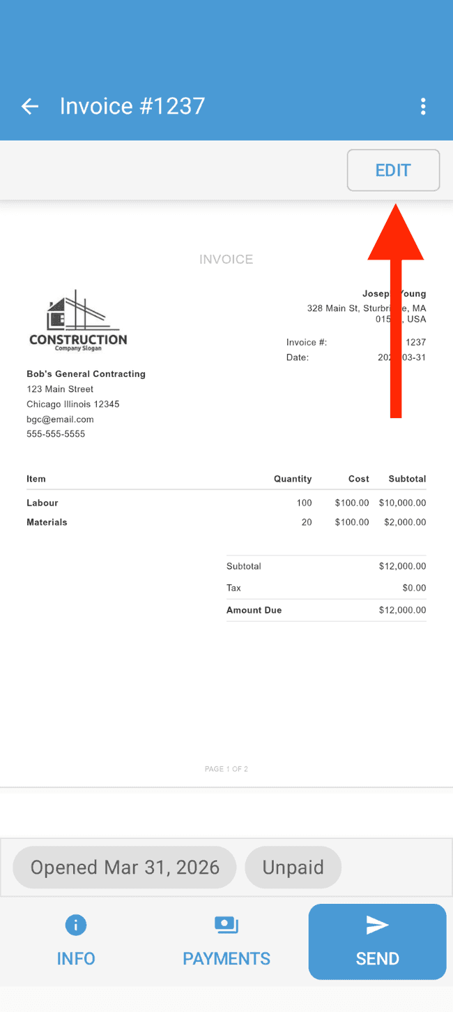 Screenshot showing the action involved in completing this step