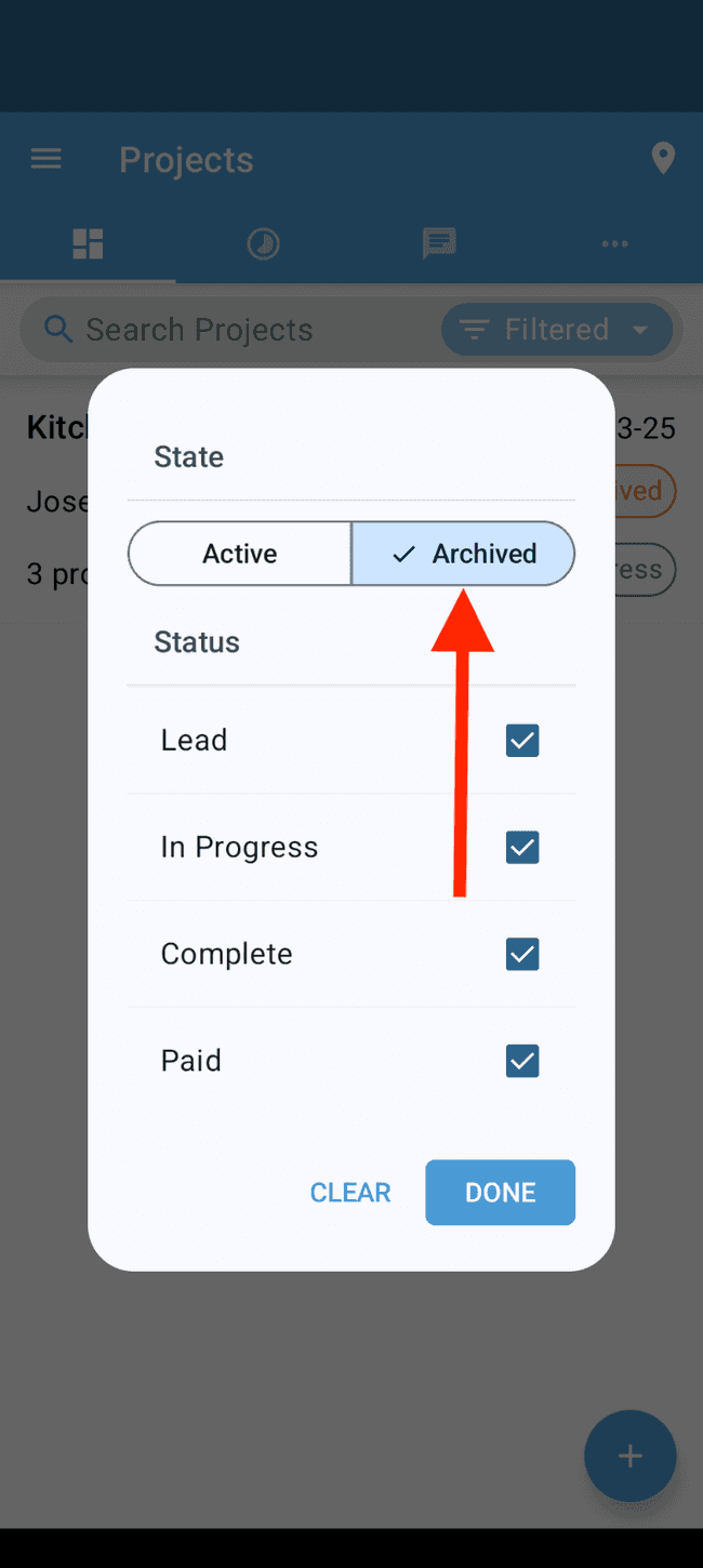 Screenshot showing the action involved in completing this step