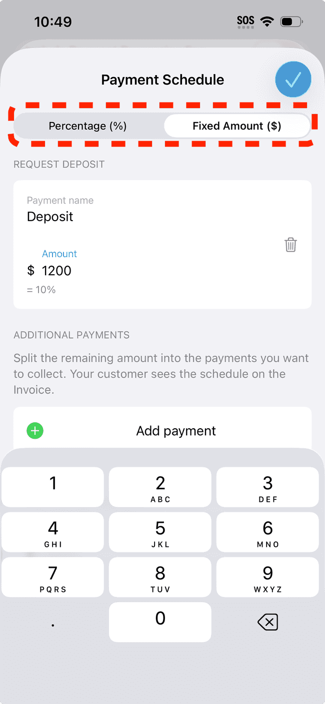Screenshot showing the action involved in completing this step