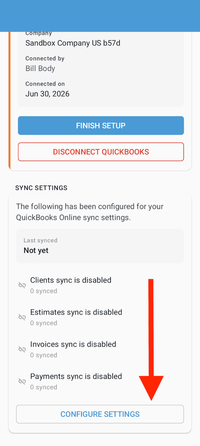 Screenshot showing the action involved in completing this step