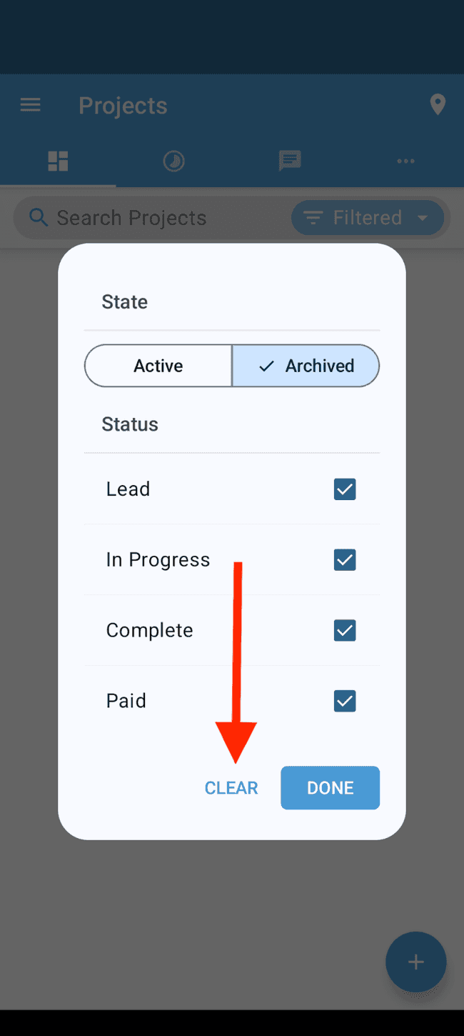Screenshot showing the action involved in completing this step