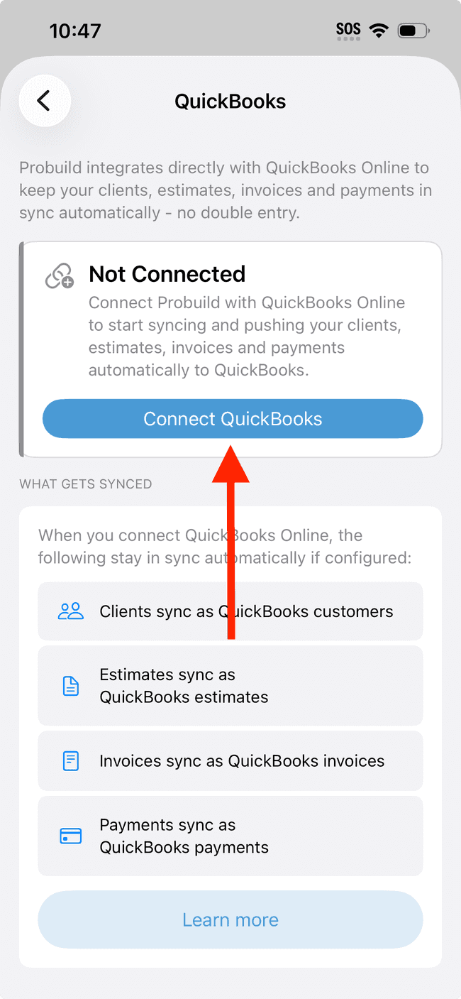 Screenshot showing the action involved in completing this step