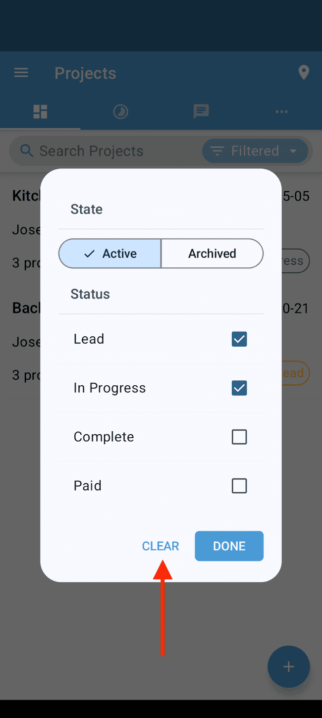 Screenshot showing the action involved in completing this step