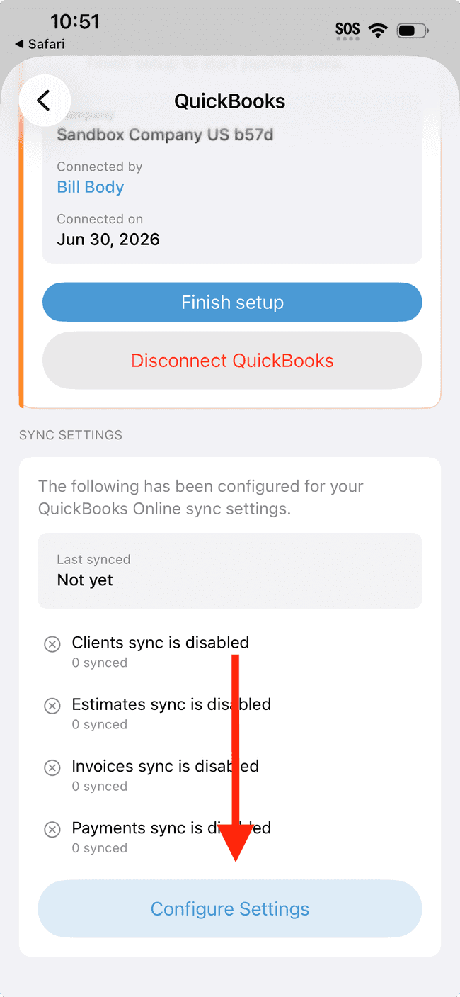 Screenshot showing the action involved in completing this step