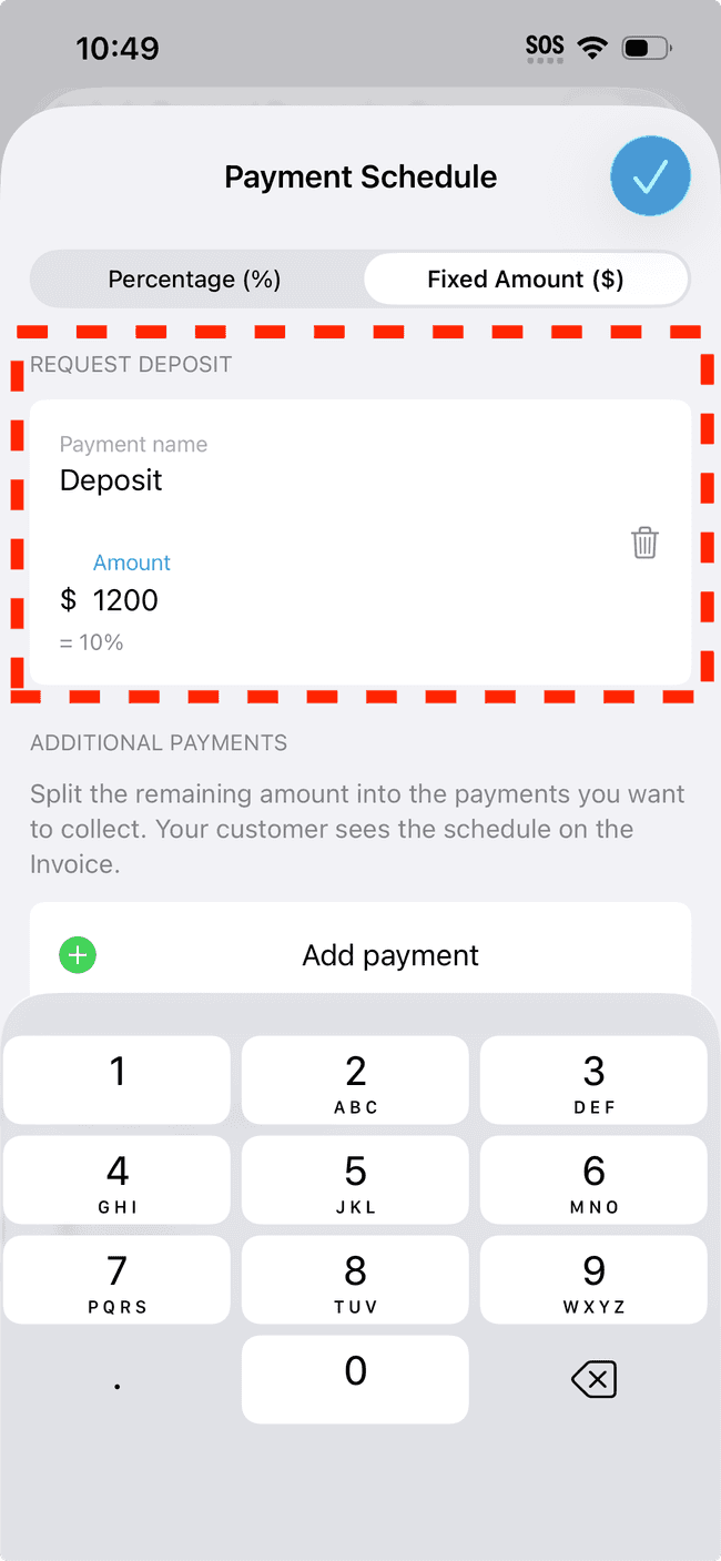 Screenshot showing the action involved in completing this step