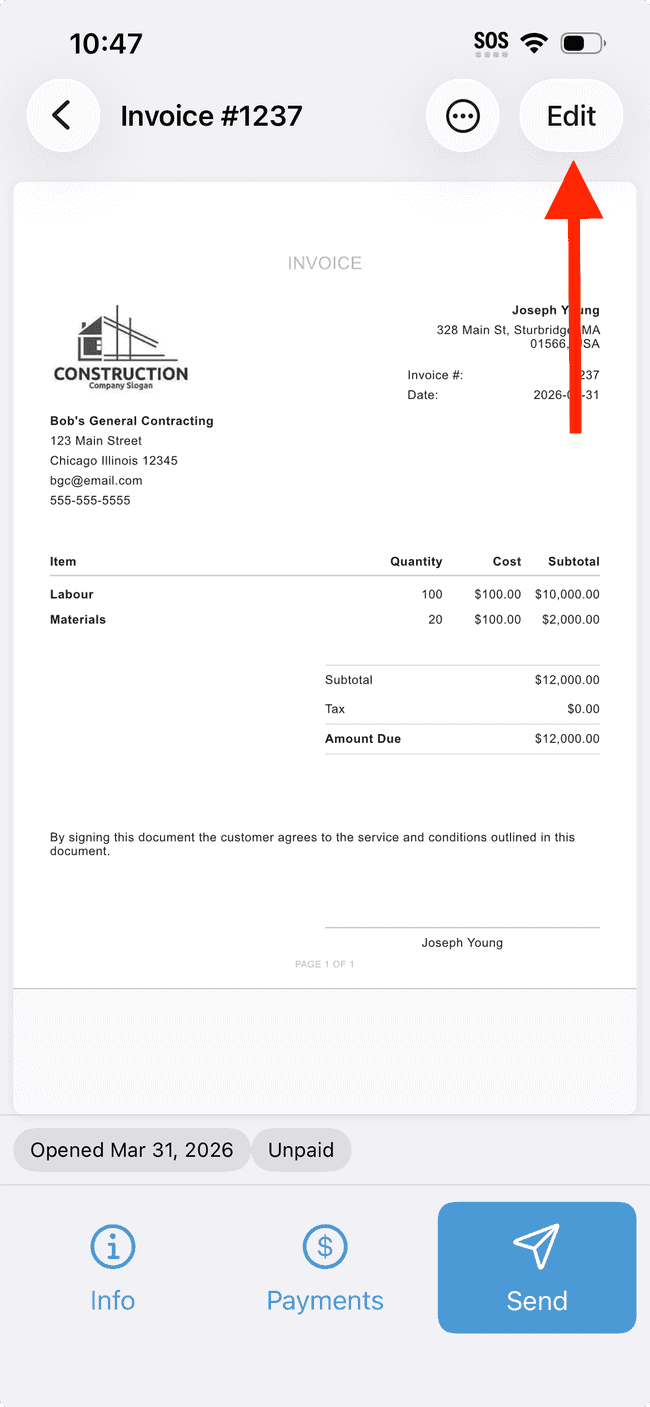 Screenshot showing the action involved in completing this step