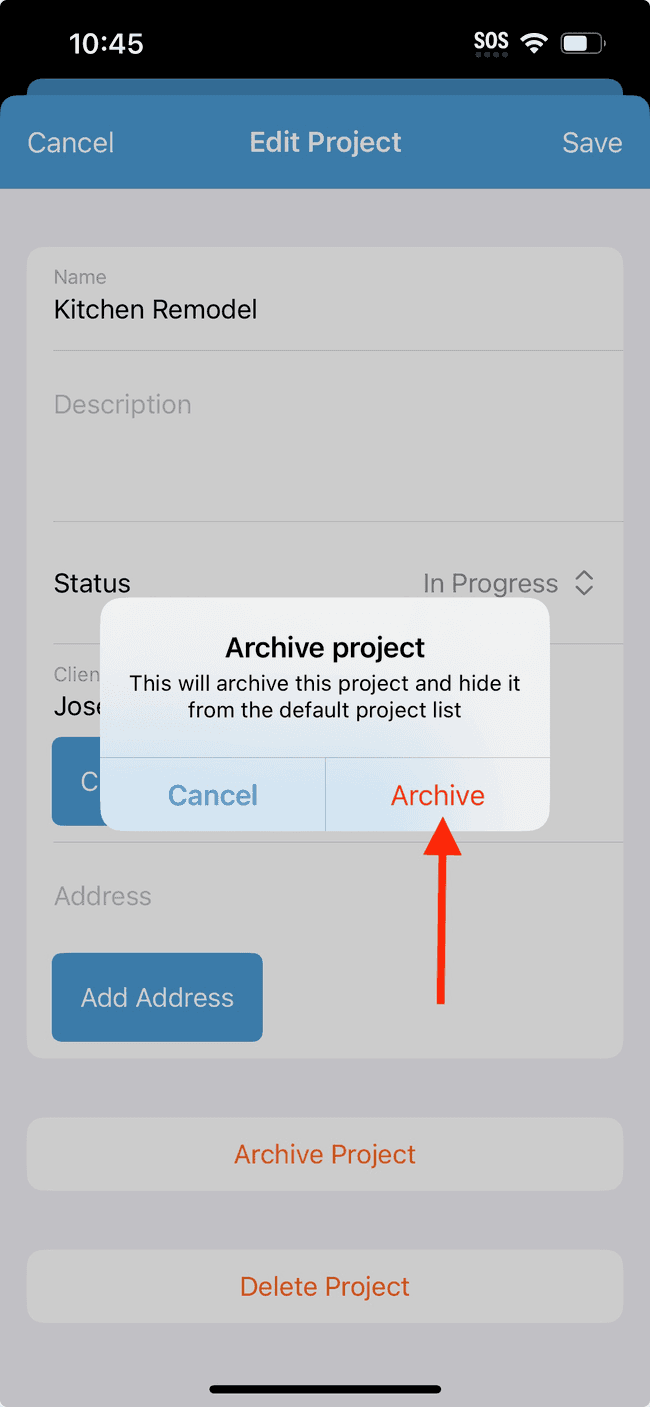 Screenshot showing the action involved in completing this step