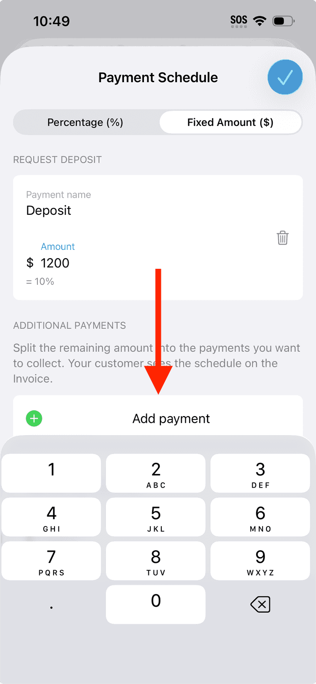 Screenshot showing the action involved in completing this step