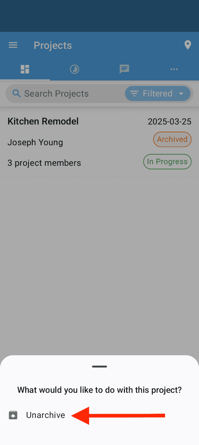 Screenshot showing the action involved in completing this step