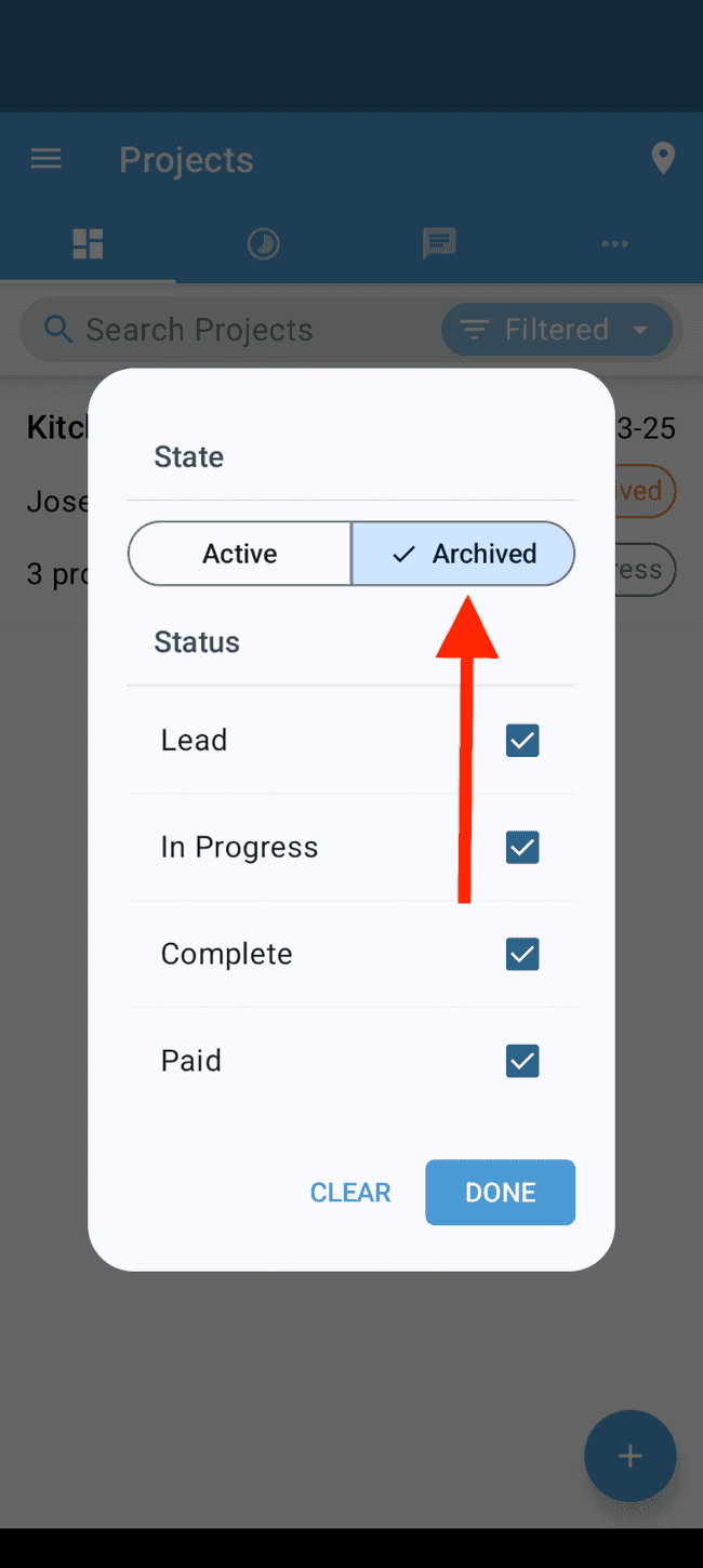 Screenshot showing the action involved in completing this step