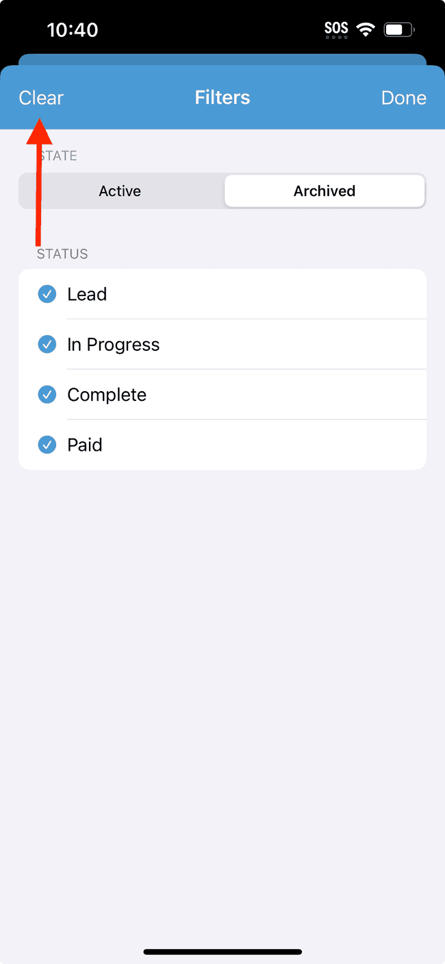 Screenshot showing the action involved in completing this step